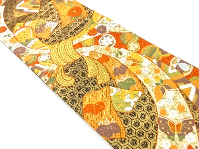 河合美術織物 熨斗柄 金地唐織袋帯 河合美術織物 熨斗柄 金地唐織袋帯